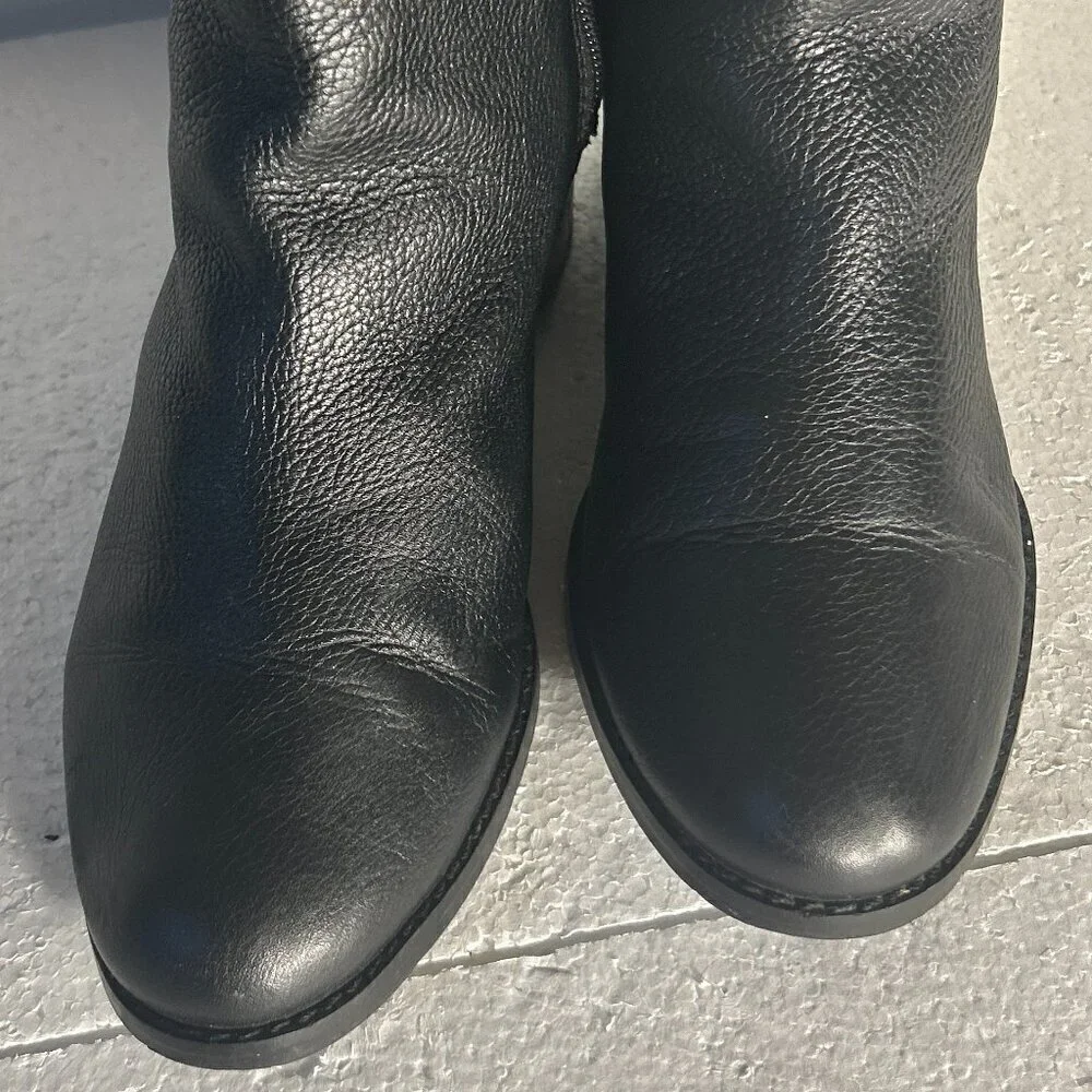Lane Bryant SZ 7W  Letizia Black leather above knee boot Timeless Edgy Essential